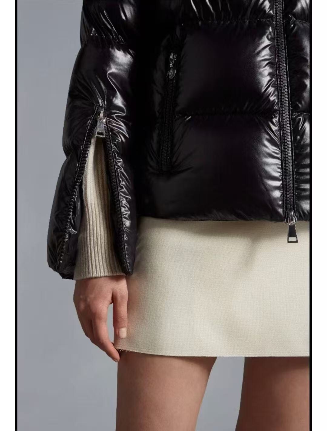 M Printed hooded down jacket