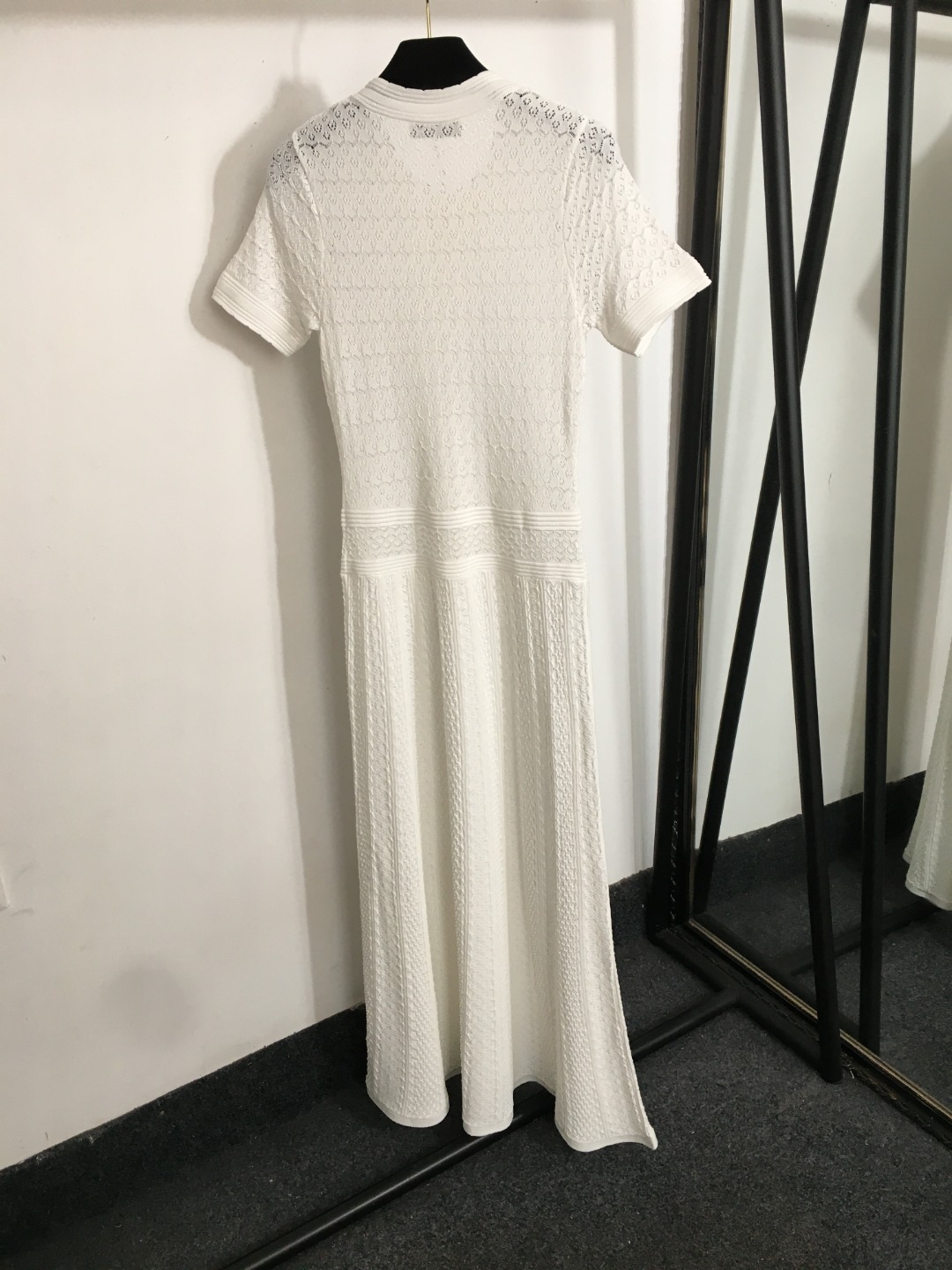 S Blended Knit Short Sleeve Dress
