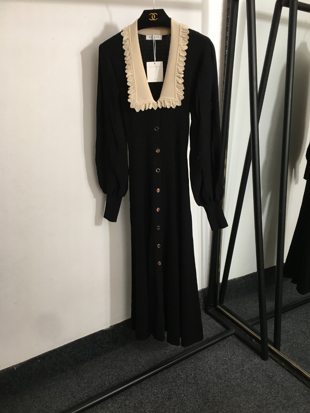 S Lantern long sleeved knitted dress