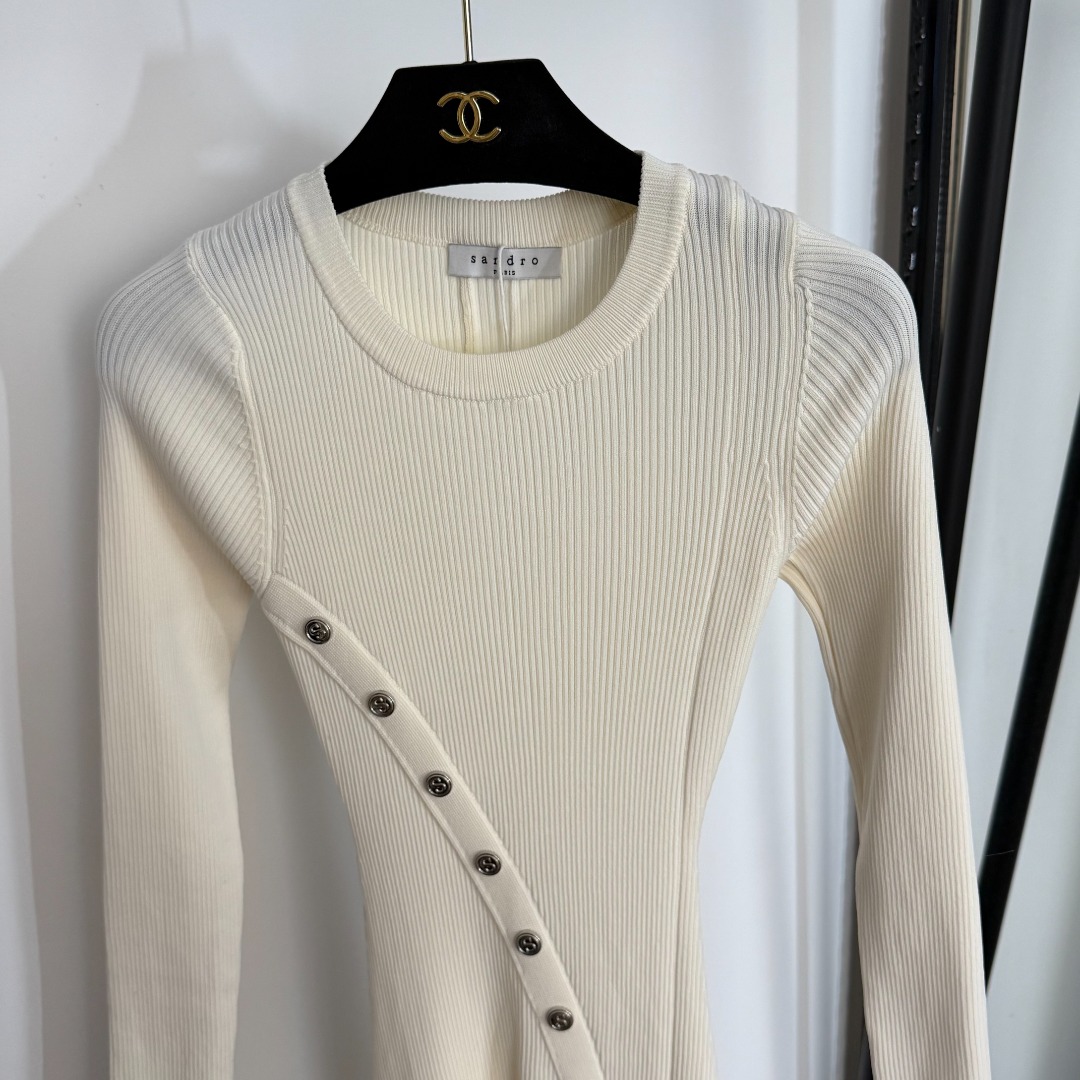 S Knitted long sleeved dress