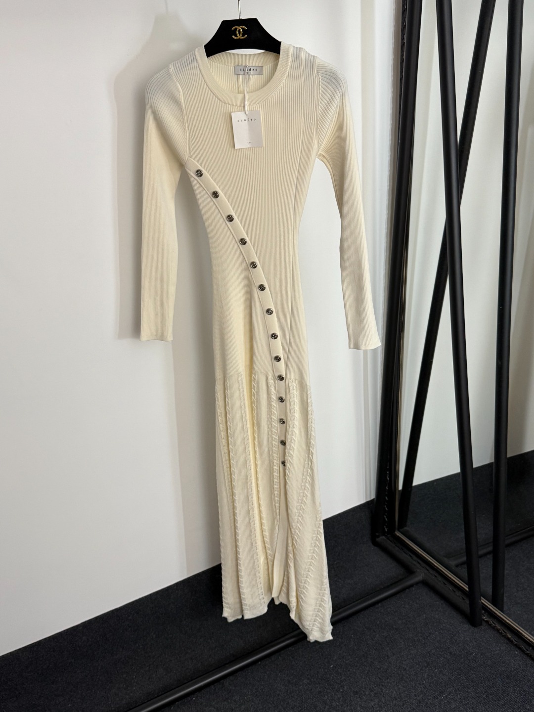 S Knitted long sleeved dress