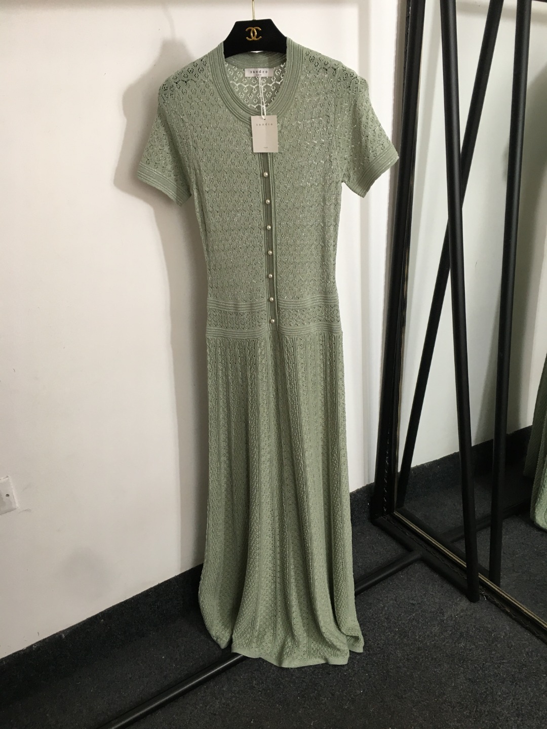 S Blended Knit Short Sleeve Dress