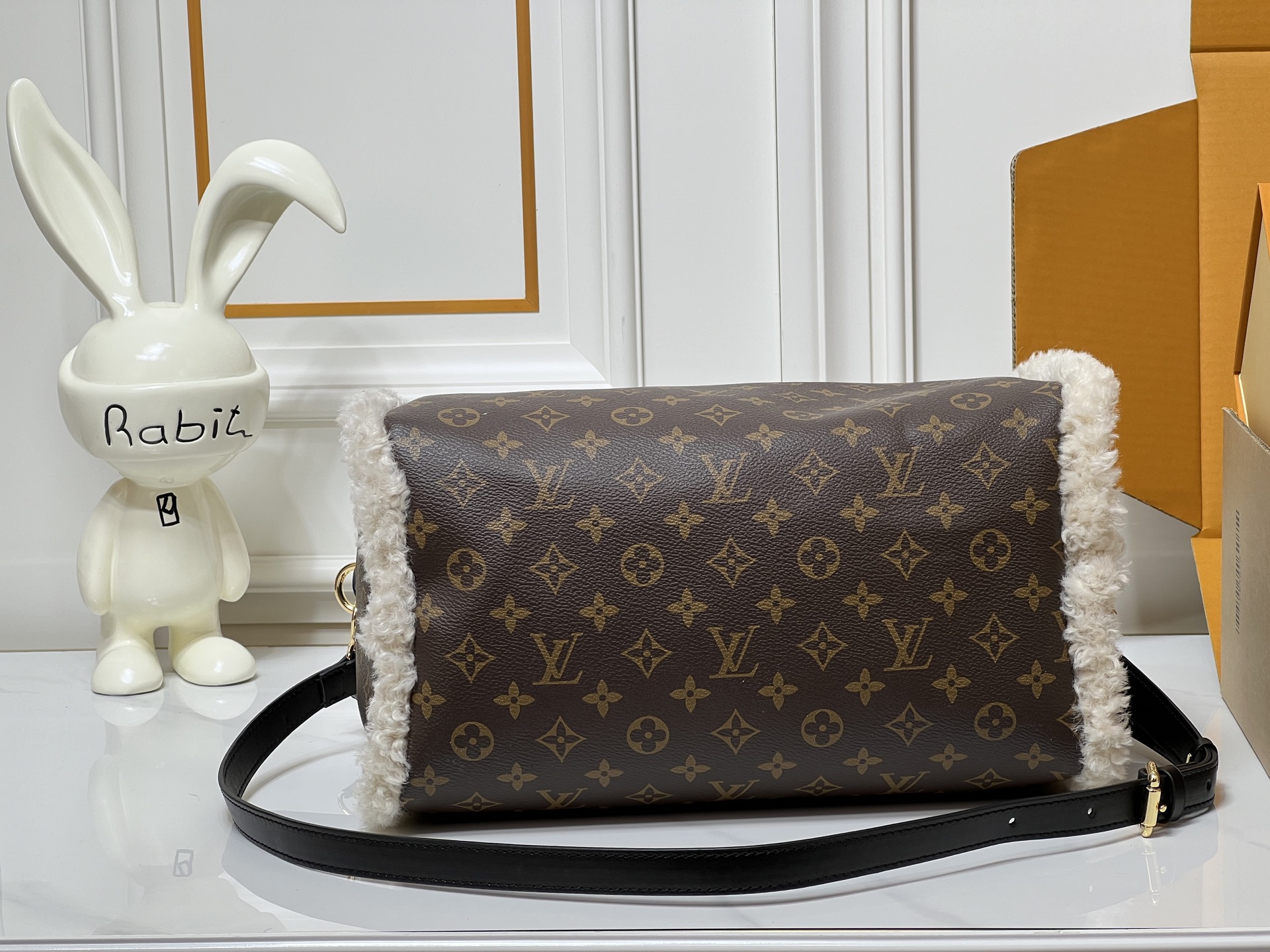 L design Monogram Fuzzy Handbag