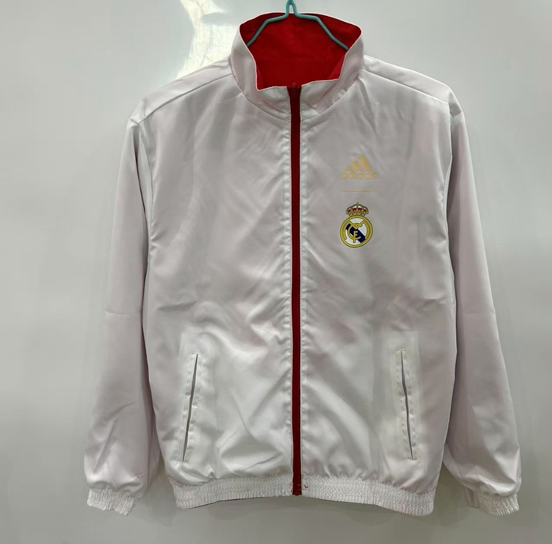 25-26 Real Madrid white and red reversible windbreaker