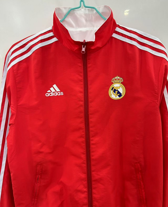 25-26 Real Madrid white and red reversible windbreaker