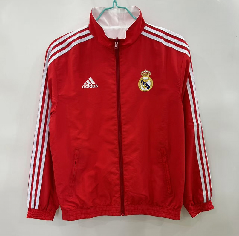 25-26 Real Madrid white and red reversible windbreaker