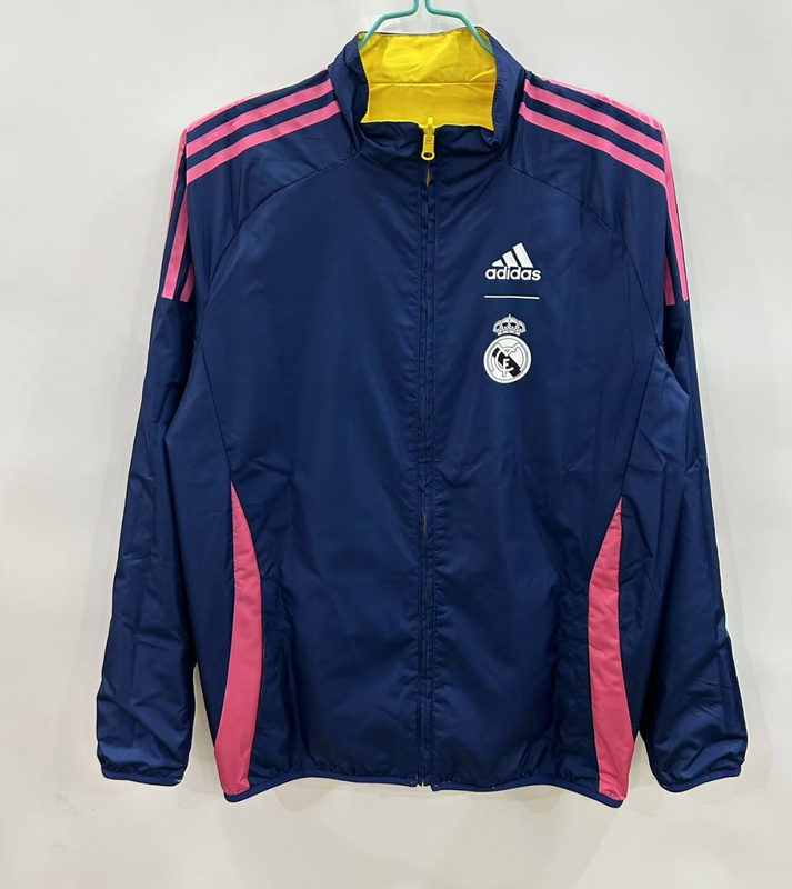 25-26 Real Madrid yellow and blue reversible windbreaker