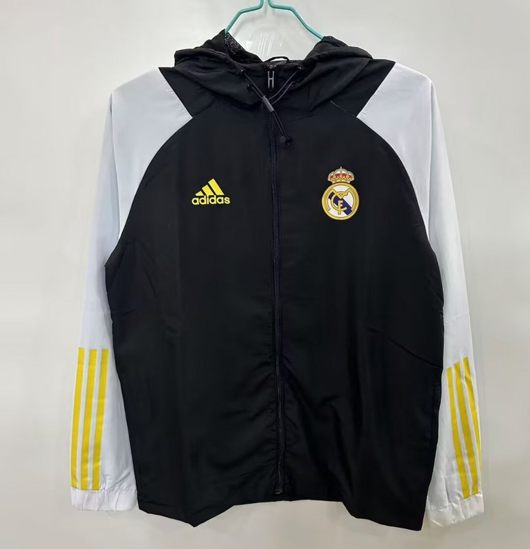 25-26 Real Madrid black and white windbreaker