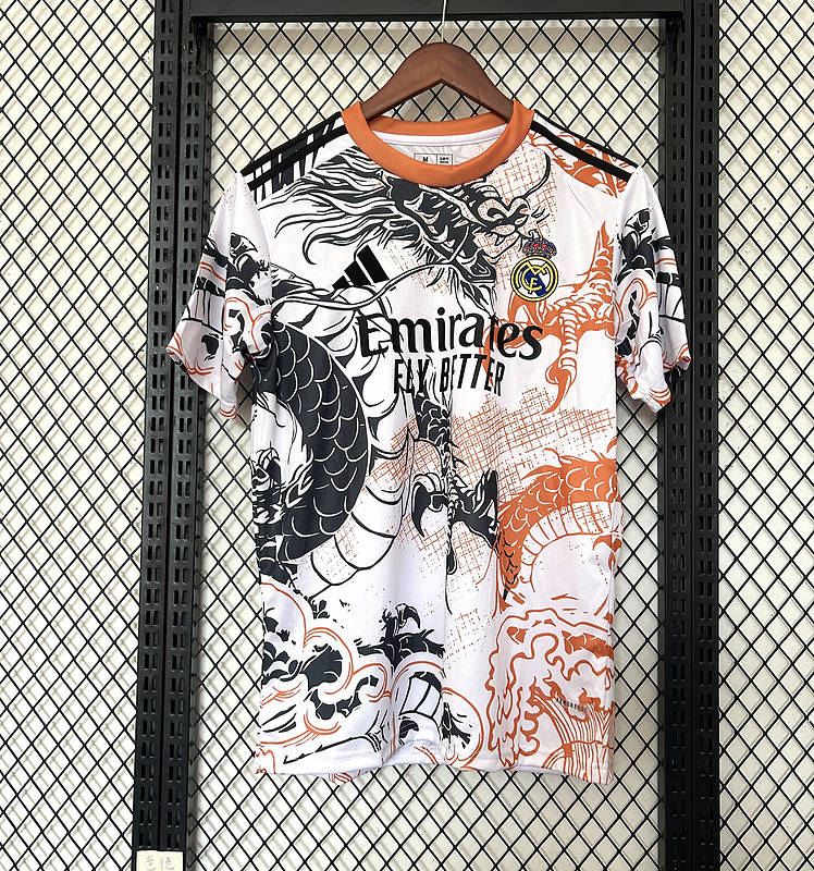 25-26 Real Madrid white ,orange and black special jersey