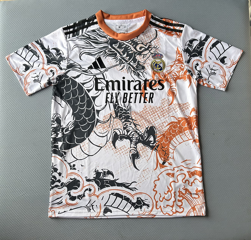 25-26 Real Madrid white ,orange and black special jersey