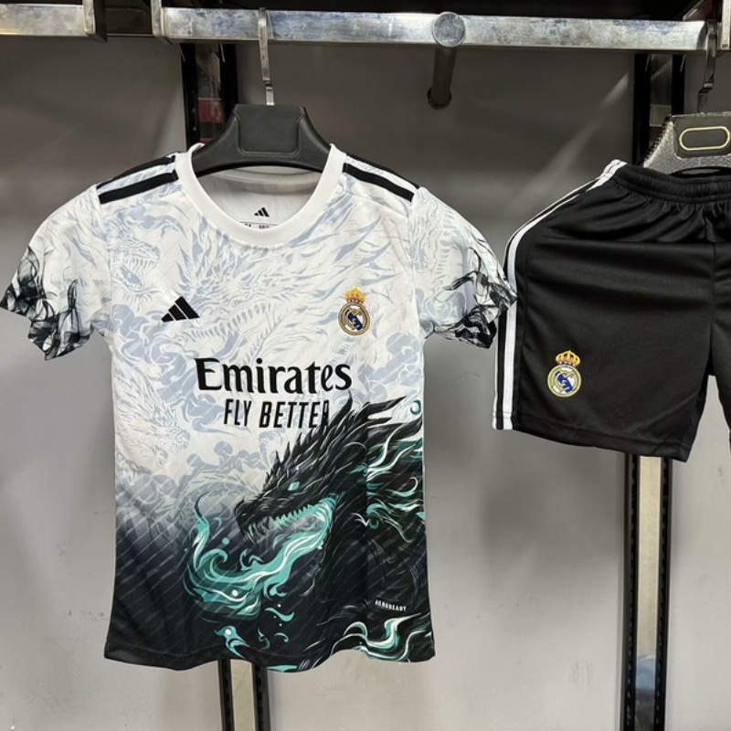 25-26 Real Madrid Black and White Dragon kid kit