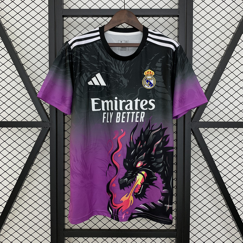 25-26 Real Madrid purple and black training jersey