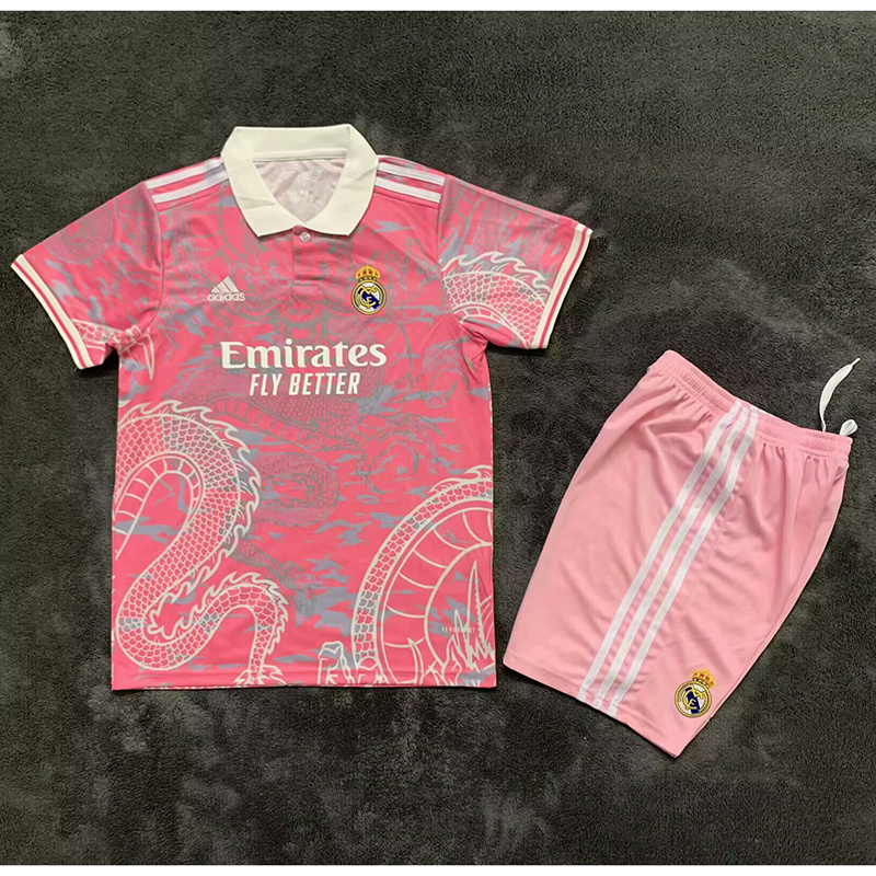 25-26 Real Madrid Pink Special Edition Dragon Pattern Kids Kit