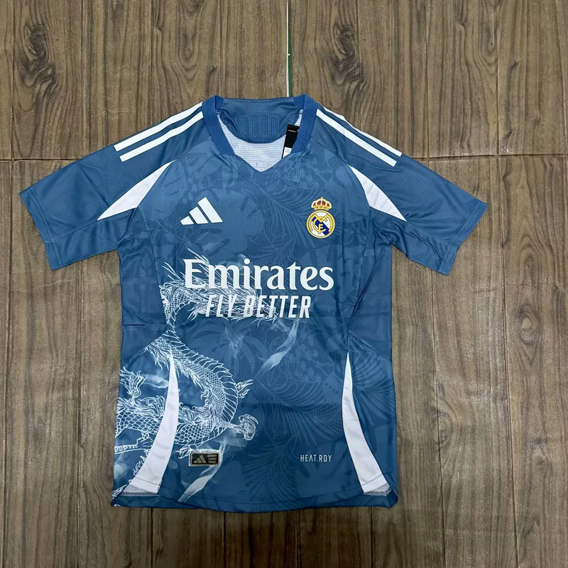 25-26 Real Madrid blue dragon soccer jersey