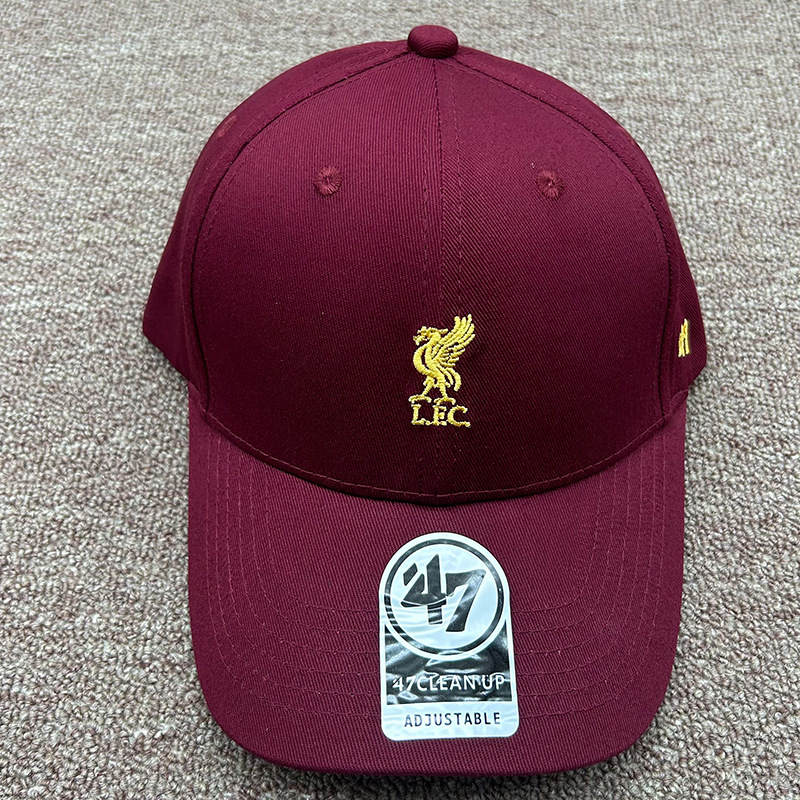 47brand Football Team Liverpool Baseball Cap Trendy Brand Unisex Versatile Curved Brim Duckbill Cap