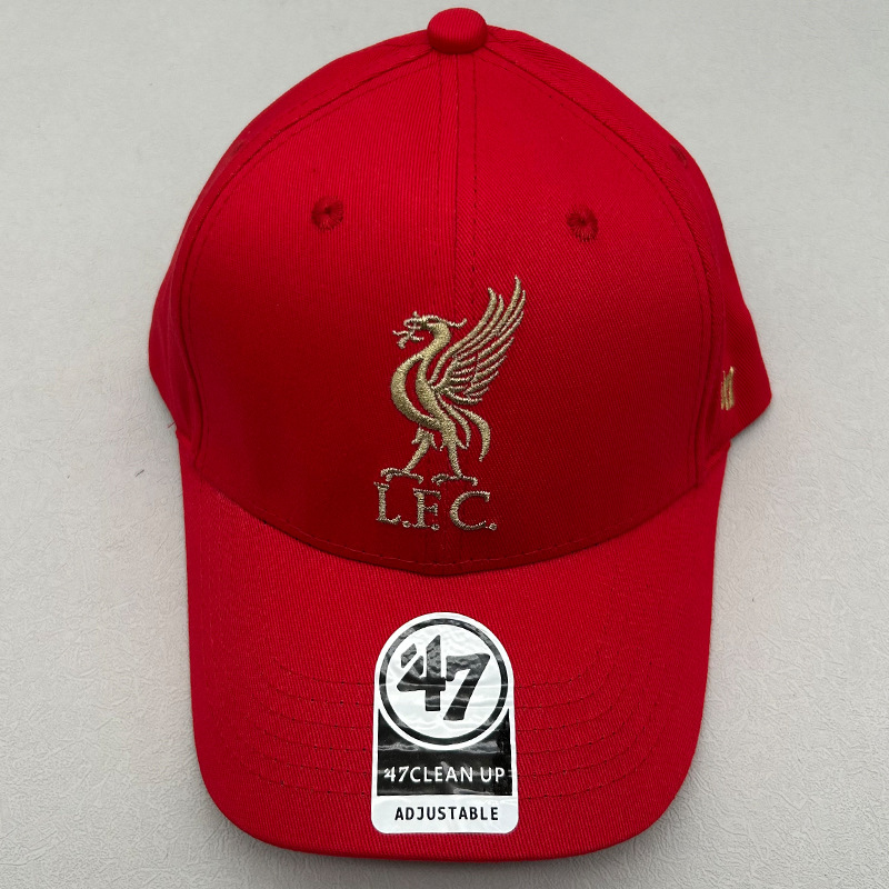 Trendy 47brand Football Team Liverpool Baseball Cap Unisex Versatile Curved Brim Duckbill Cap