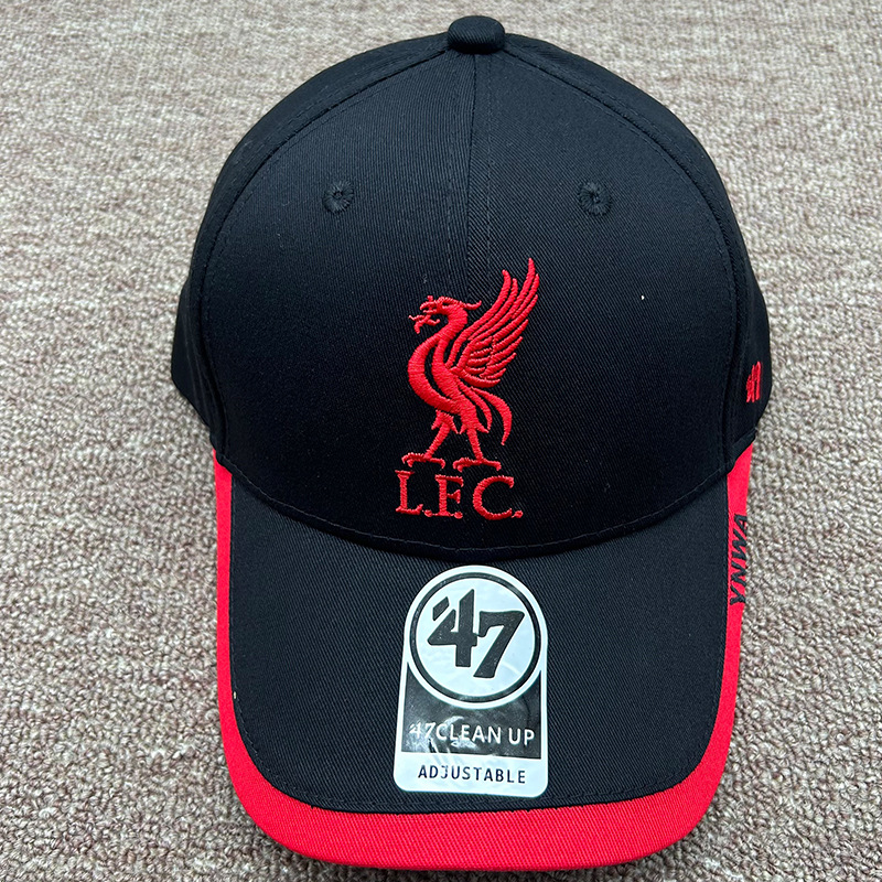 47brand Football Team Liverpool Baseball Cap Trendy Brand Unisex Versatile Curved Brim Duckbill Cap
