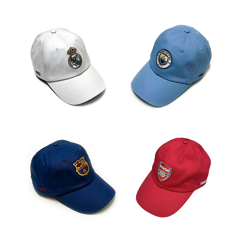 Football Club Pure Cotton Baseball Cap Sunshade Sun Protection Outdoor Sports Manchester City Paris Real Madrid Chelsea Arsenal