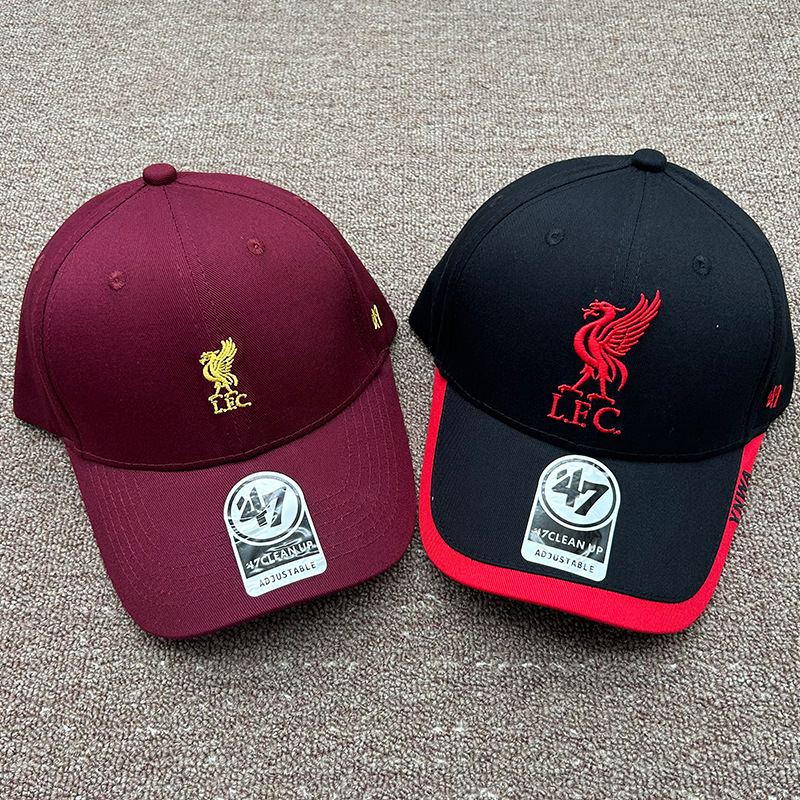 47brand Football Team Liverpool Baseball Cap Trendy Brand Unisex Versatile Curved Brim Duckbill Cap