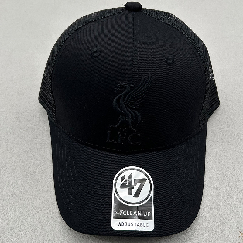 47brand Football Team Liverpool Baseball Cap Unisex Versatile Curved Brim Mesh Duckbill Cap