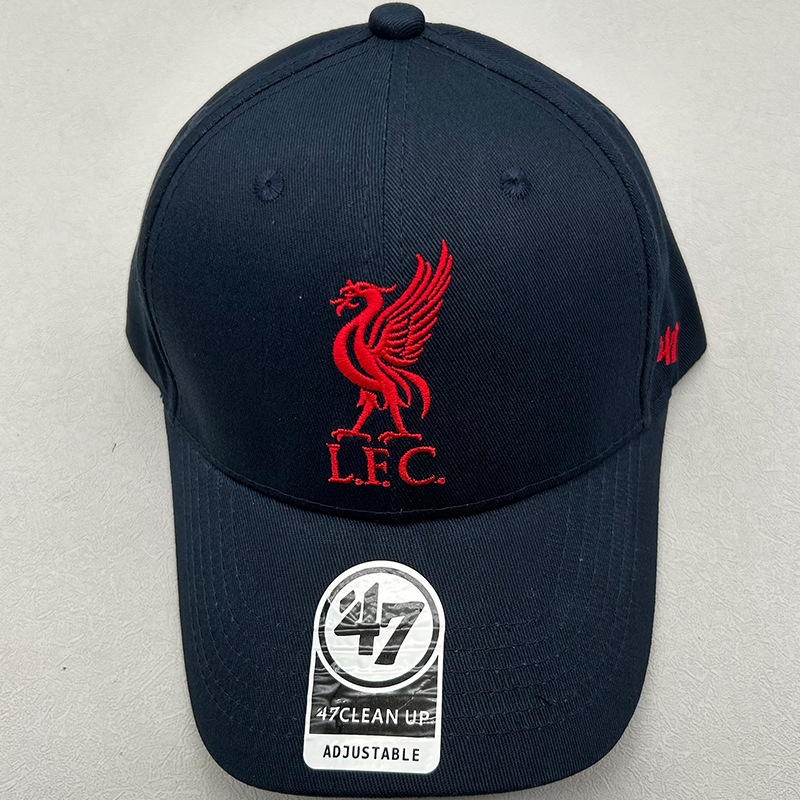 Trendy 47brand Football Team Liverpool Baseball Cap Unisex Versatile Curved Brim Duckbill Cap