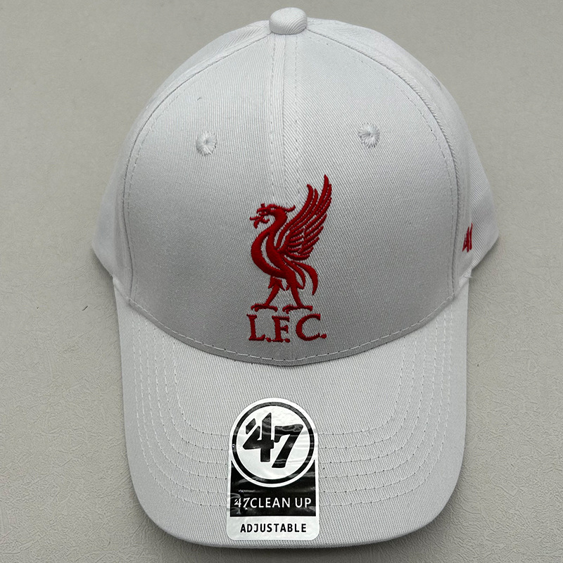Trendy 47brand Football Team Liverpool Baseball Cap Unisex Versatile Curved Brim Duckbill Cap