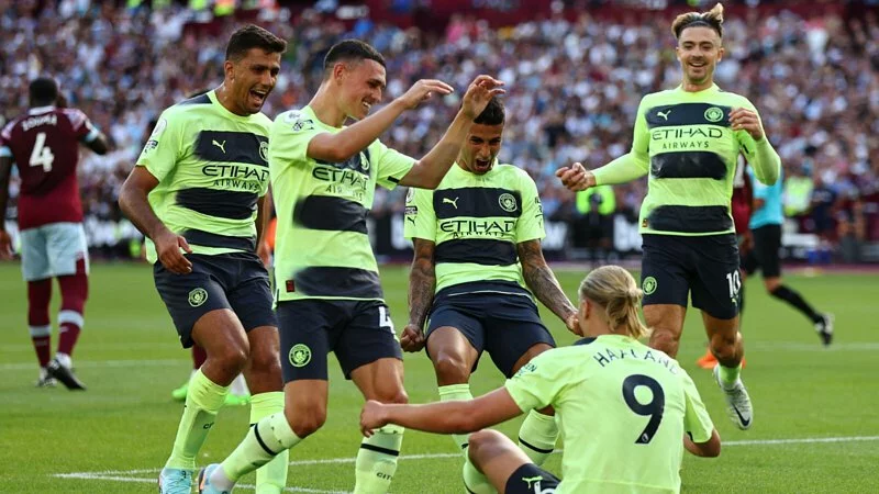 22-23 season Manchester City second away Haaland jersey