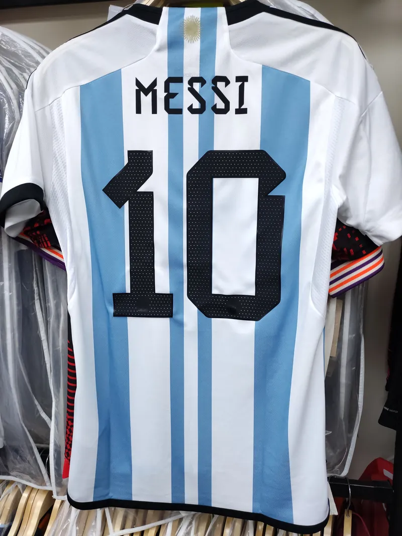 2022 Argentina National Team Home Stadium Messi Kids Jersey