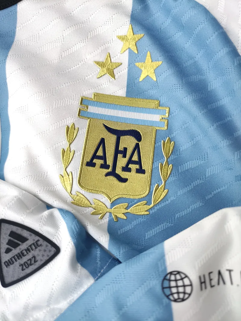2023 Argentina National Team 3 Stars Version Home Authentic Messi Jersey