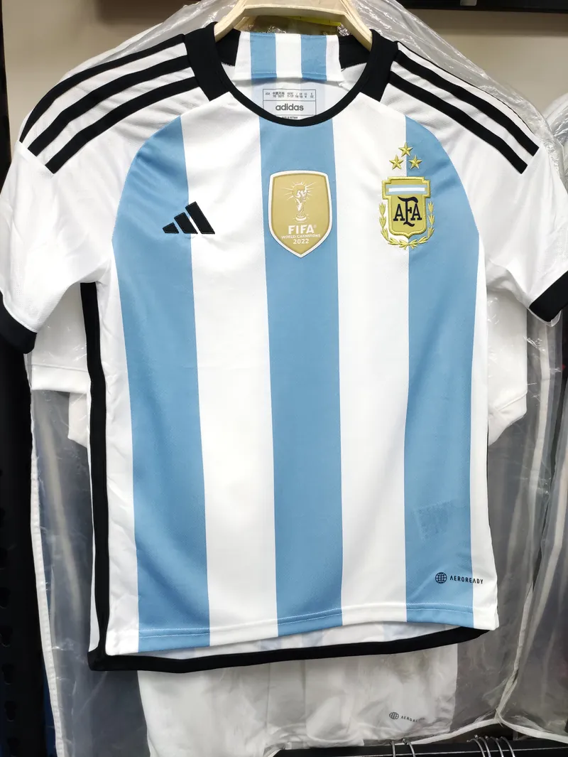 2023 Argentina National Team 3 Stars Version Home Stadium Messi Kids Jersey
