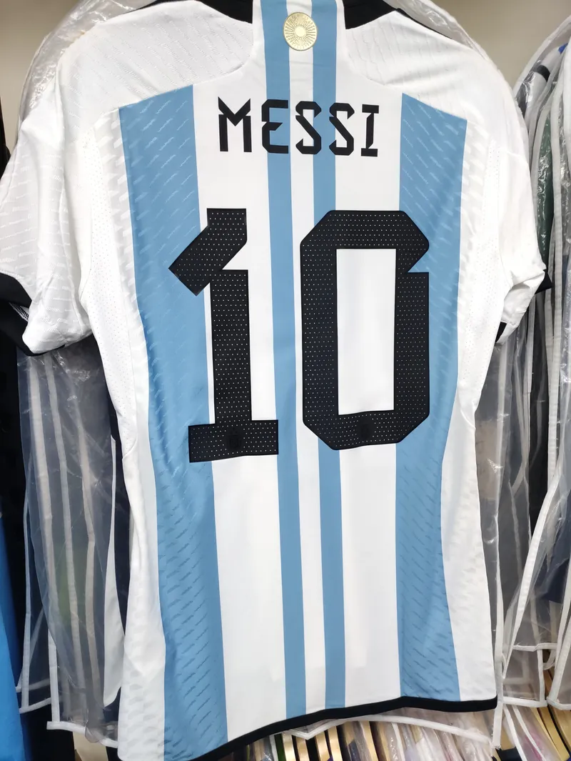 2023 Argentina National Team 3 Stars Version Home Authentic Messi Jersey