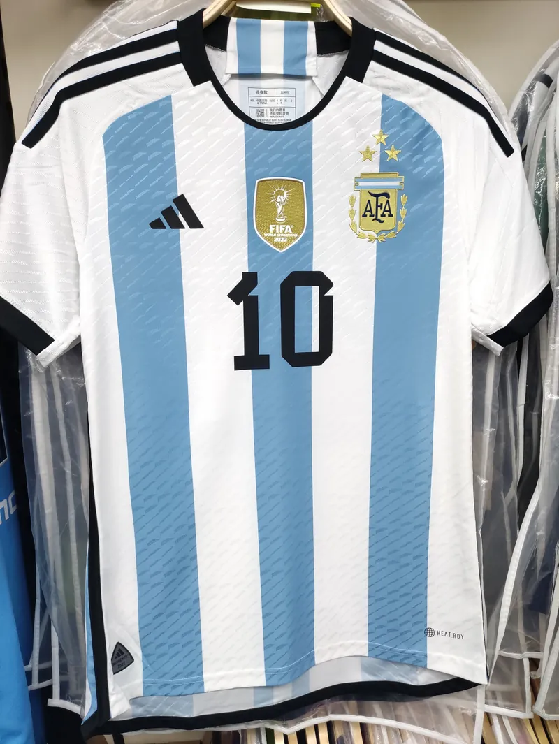 2023 Argentina National Team 3 Stars Version Home Authentic Messi Jersey
