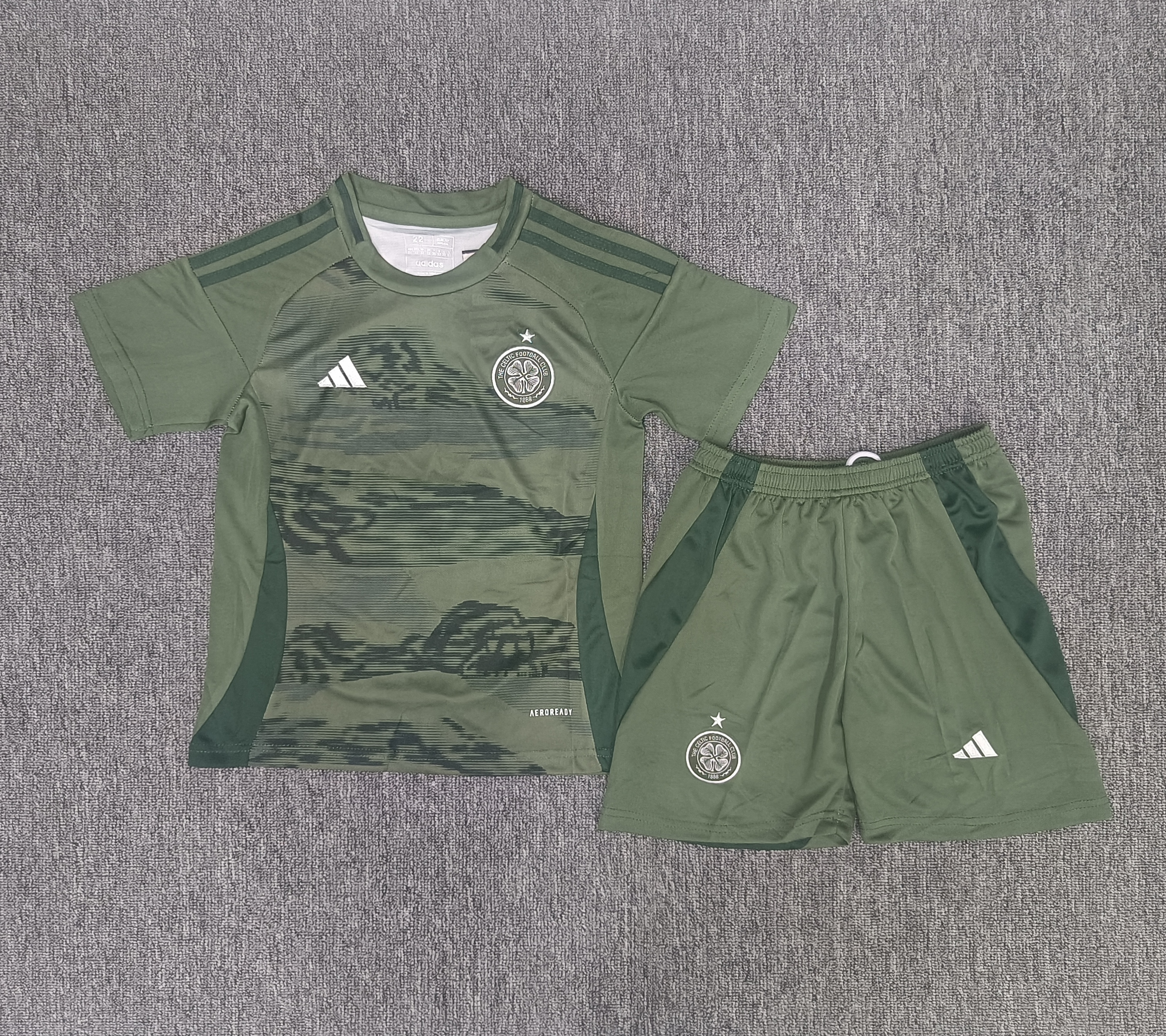 The 24-25 Aston Villa two away children's football uniform set