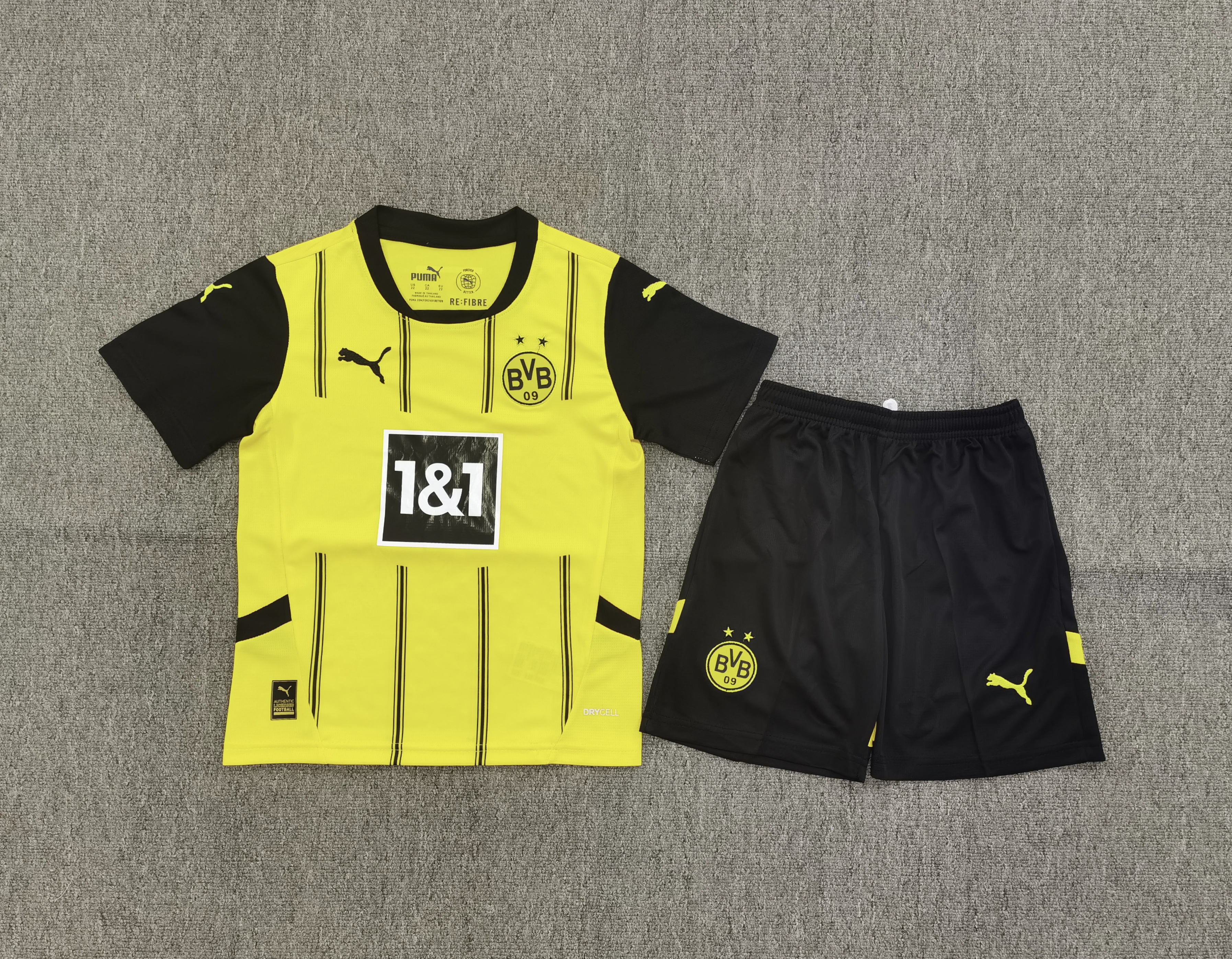 24-25 Dortmund home children's football uniform set
