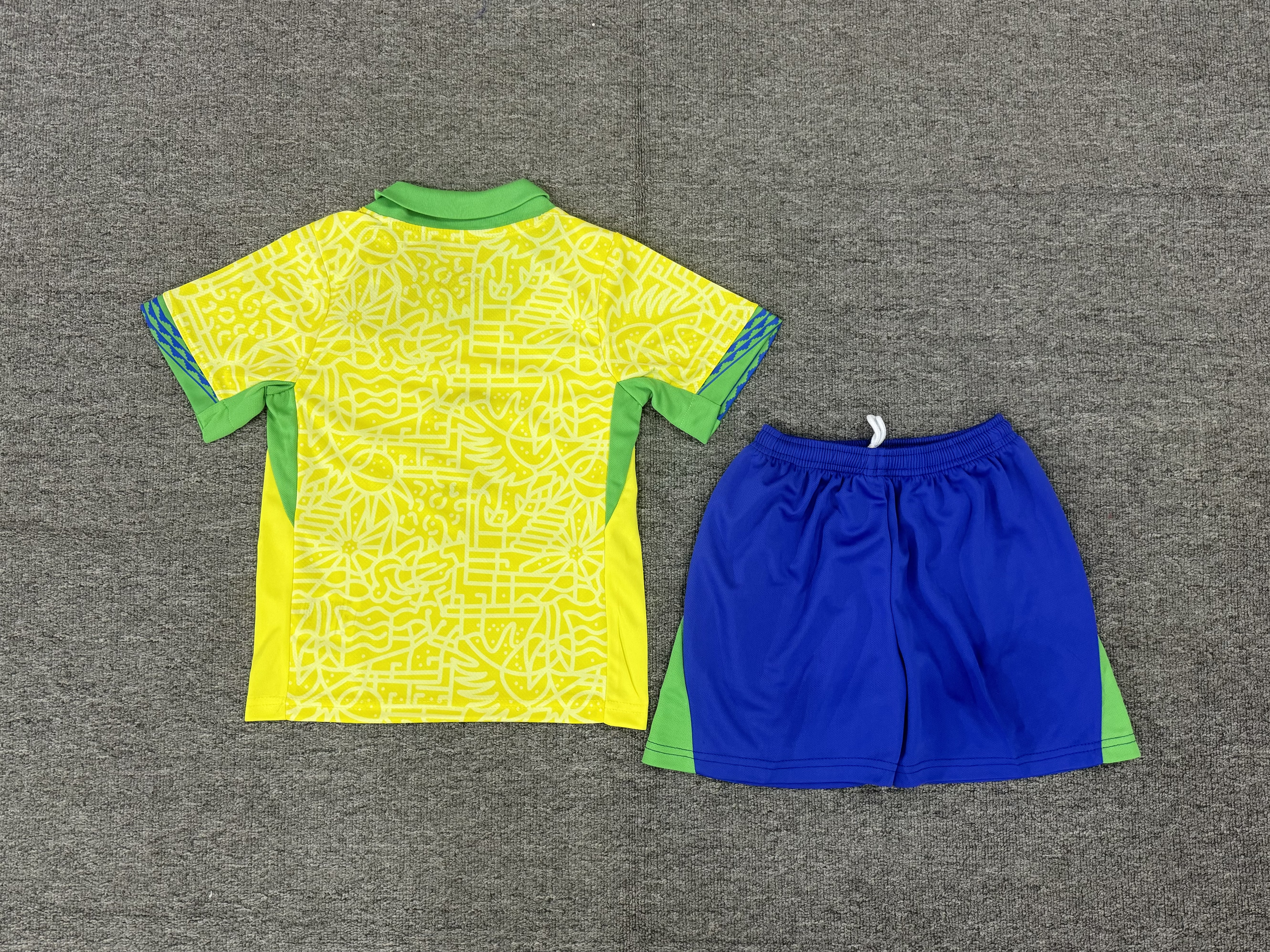24-25巴西主场儿童足球服套装
