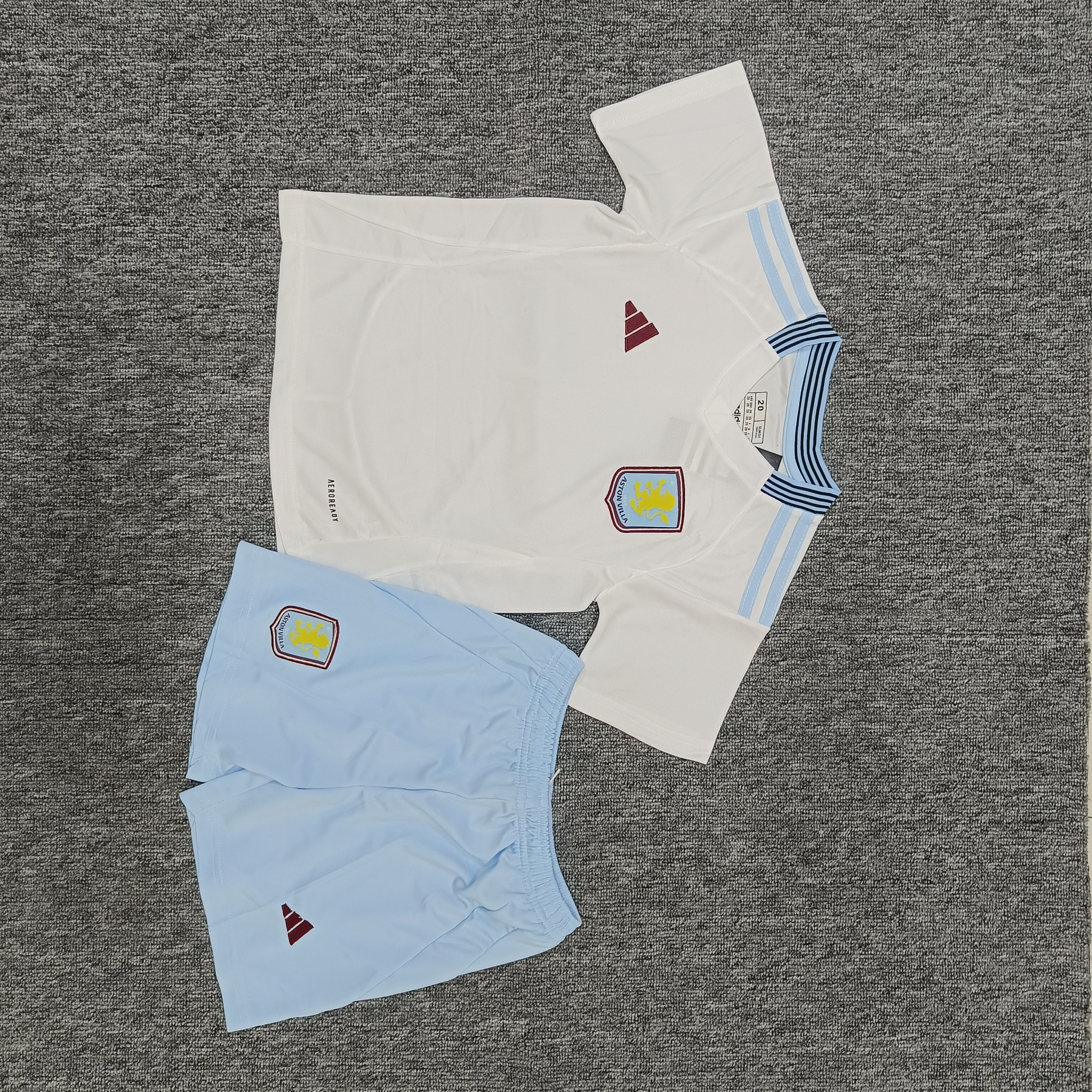 The 24-25 Aston Villa away children's football uniform set