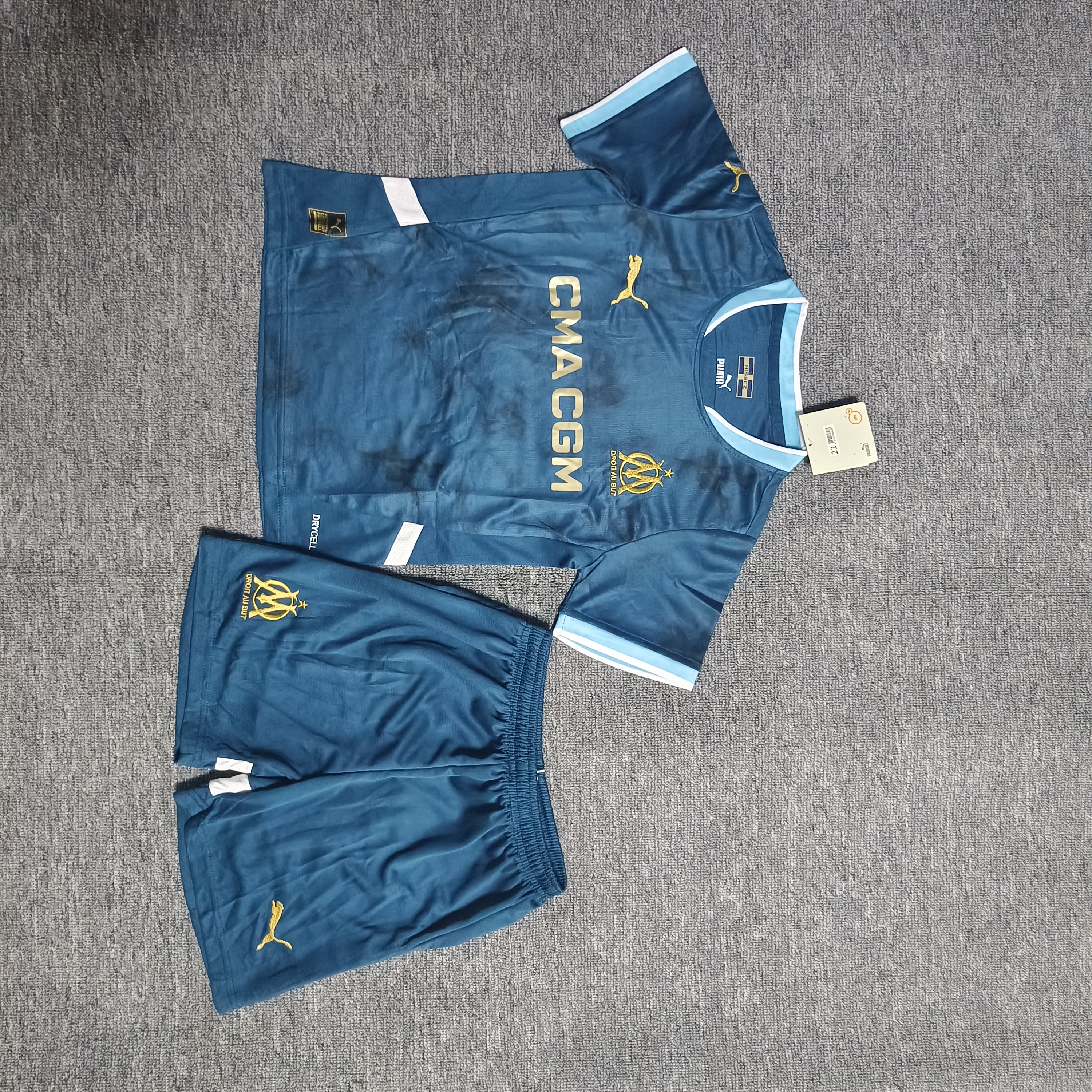 24-25 Marseille away children's football uniform set