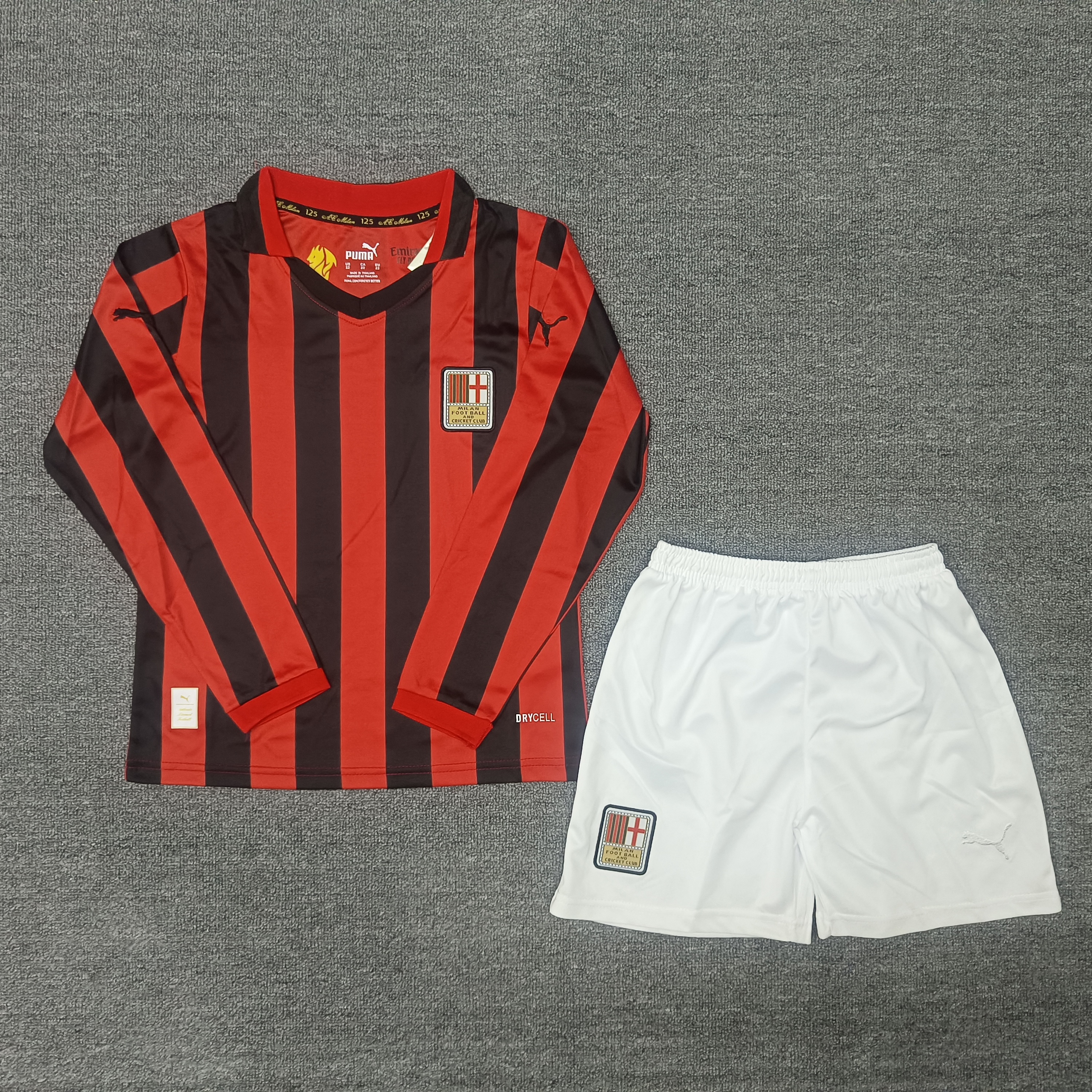 AC Milan Red Commemorative Edition long-sleeved 16-28 size children's football suit set