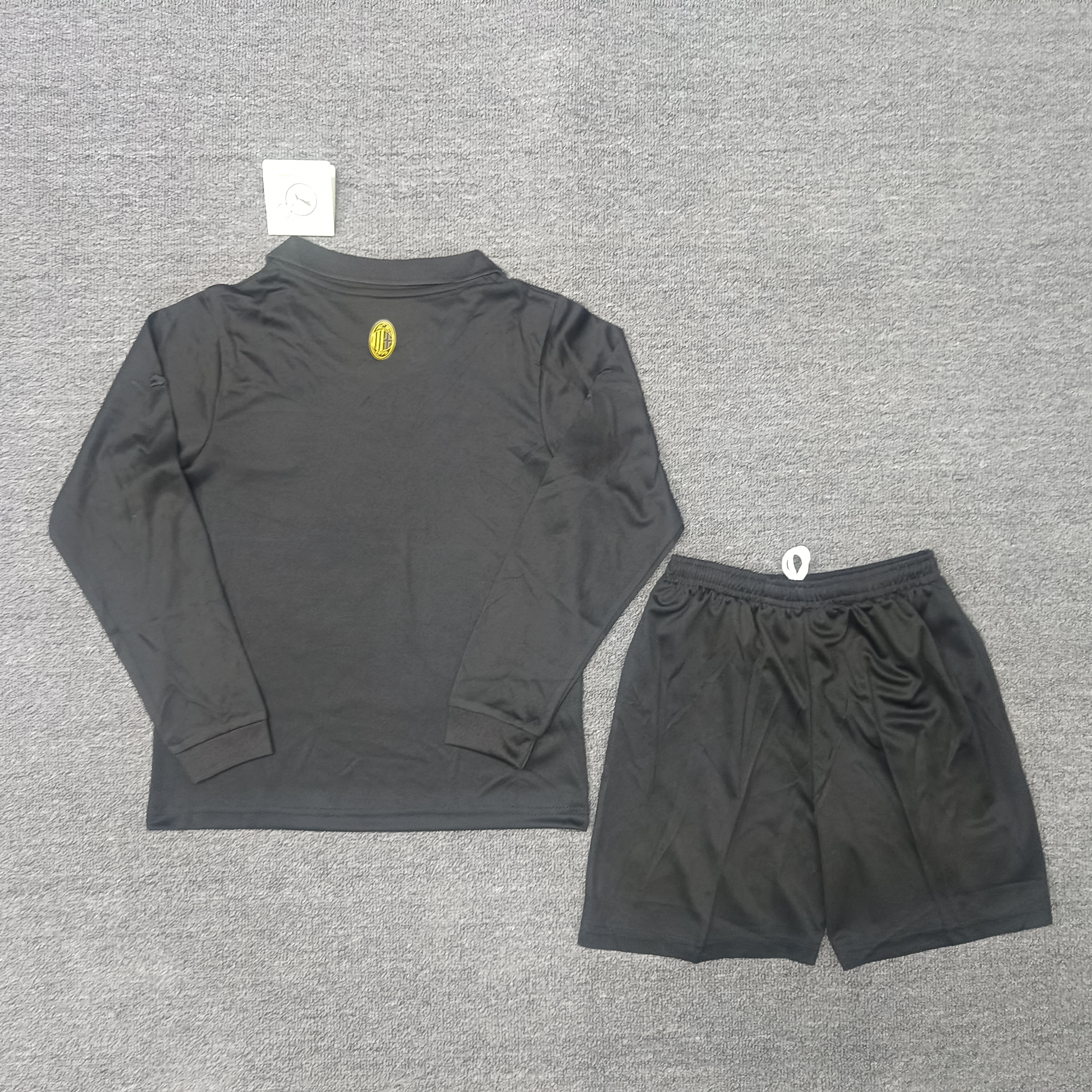 AC Black Commemorative Edition long-sleeved 16-28 size children's football suit set