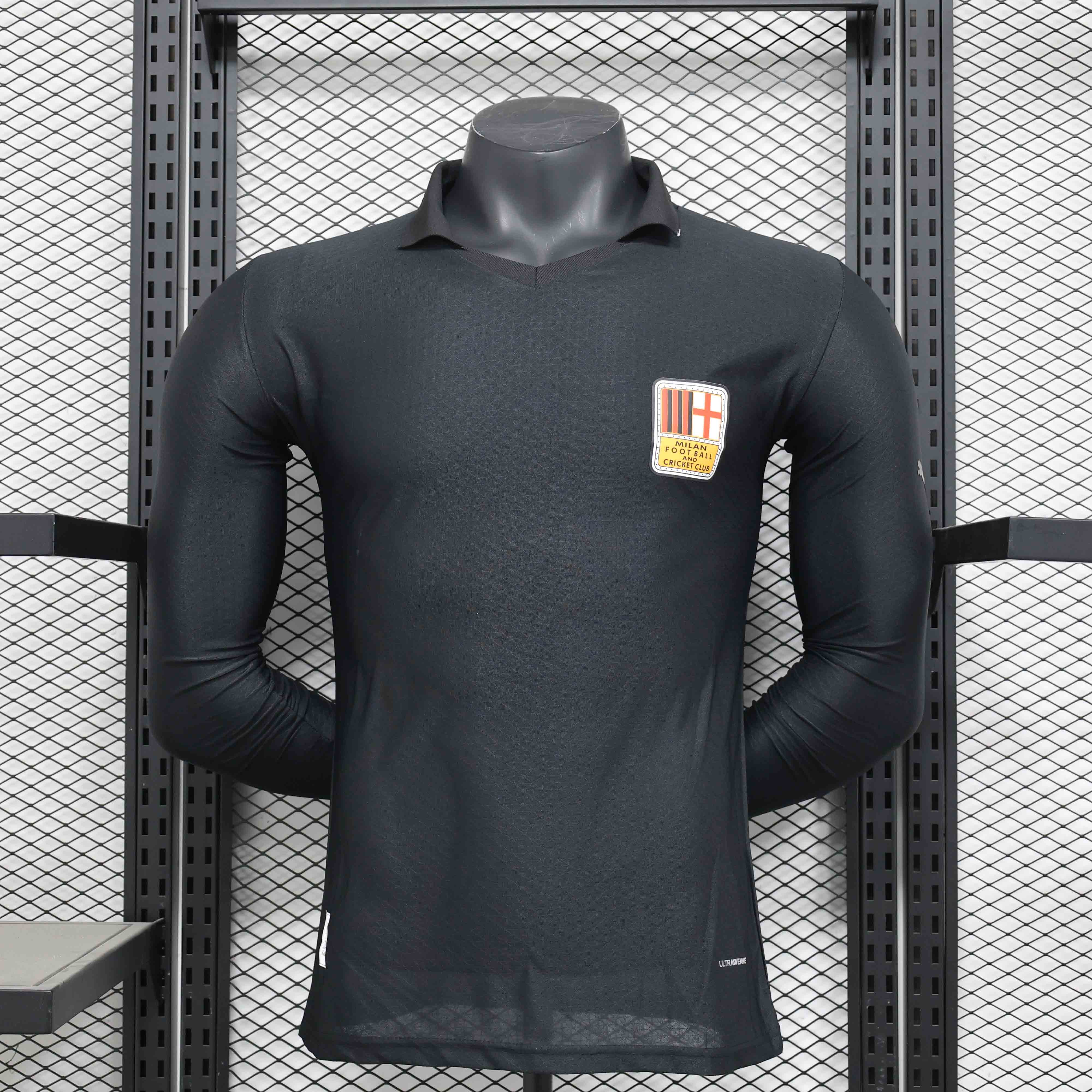 25-26 season long-sleeved AC Milan anniversary edition black player version jersey