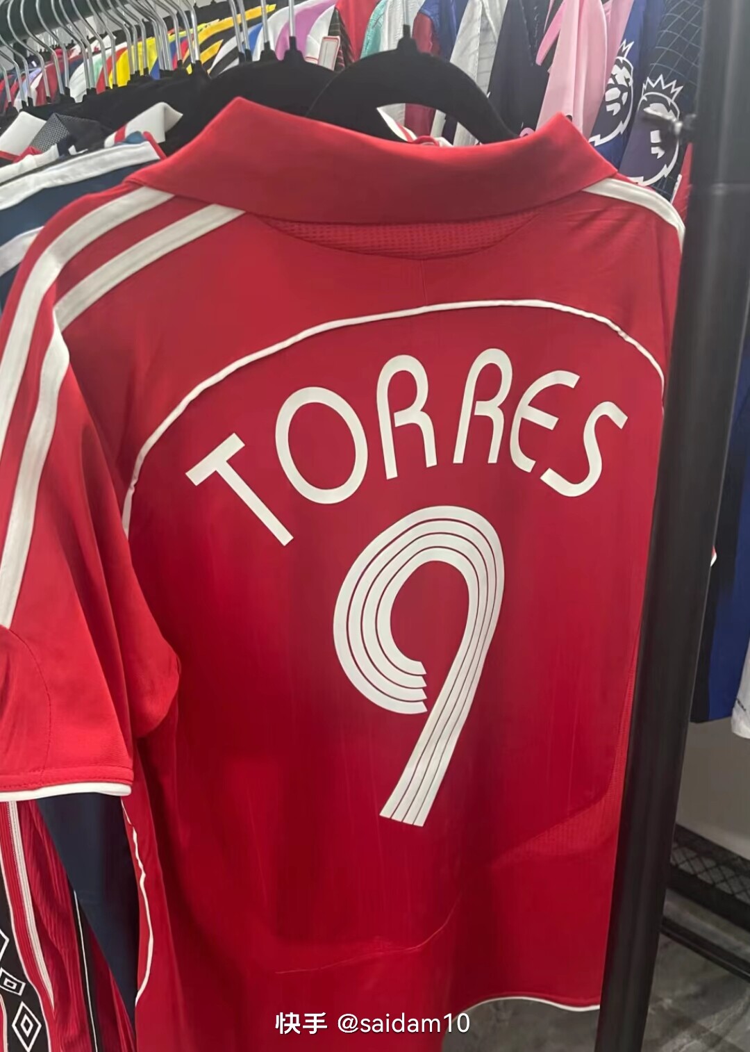 The No. 9 jersey worn at Liverpool's home ground in the 2006-2008 season