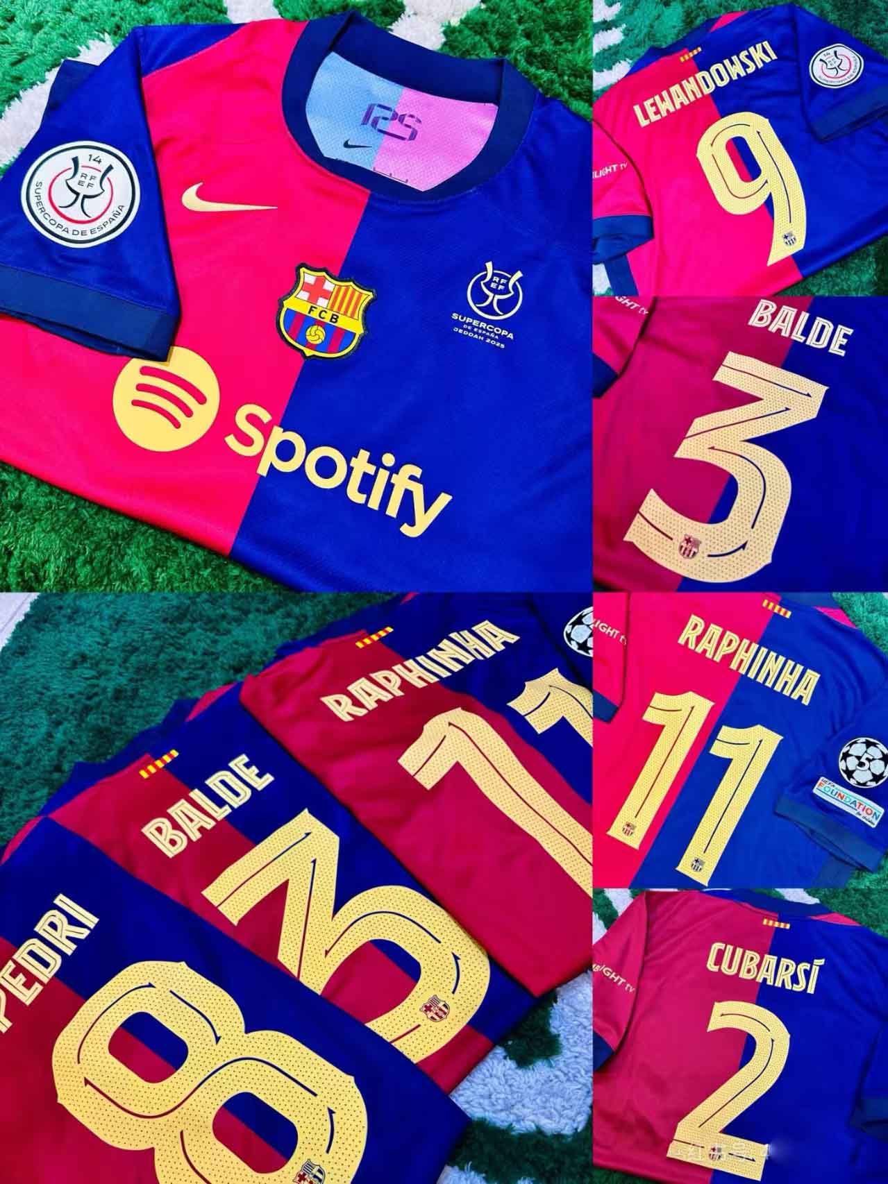 24-25 season Barcelona home jersey Yamal Lewandowski Rafinha