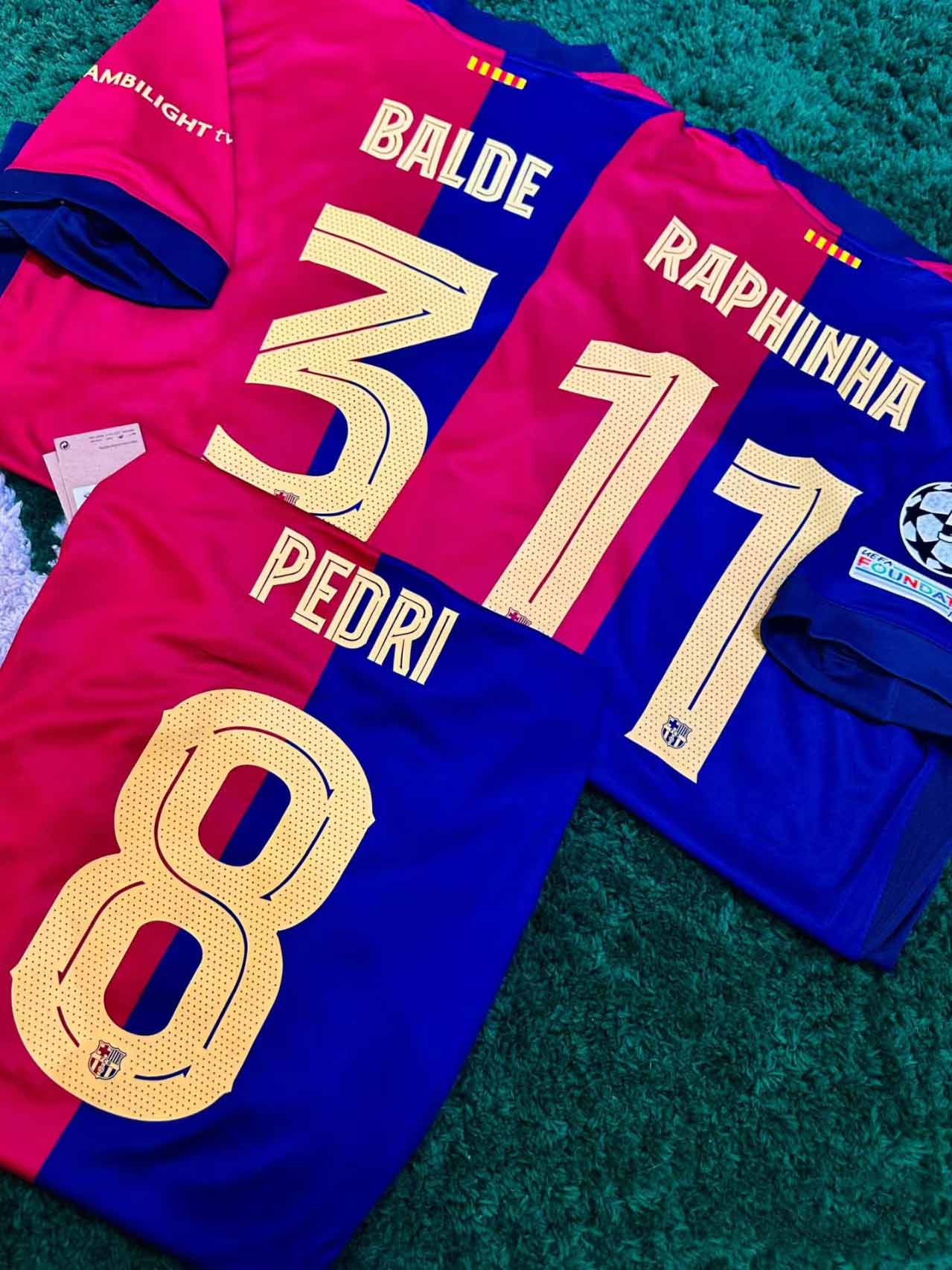 24-25 season Barcelona home jersey Yamal Lewandowski Rafinha