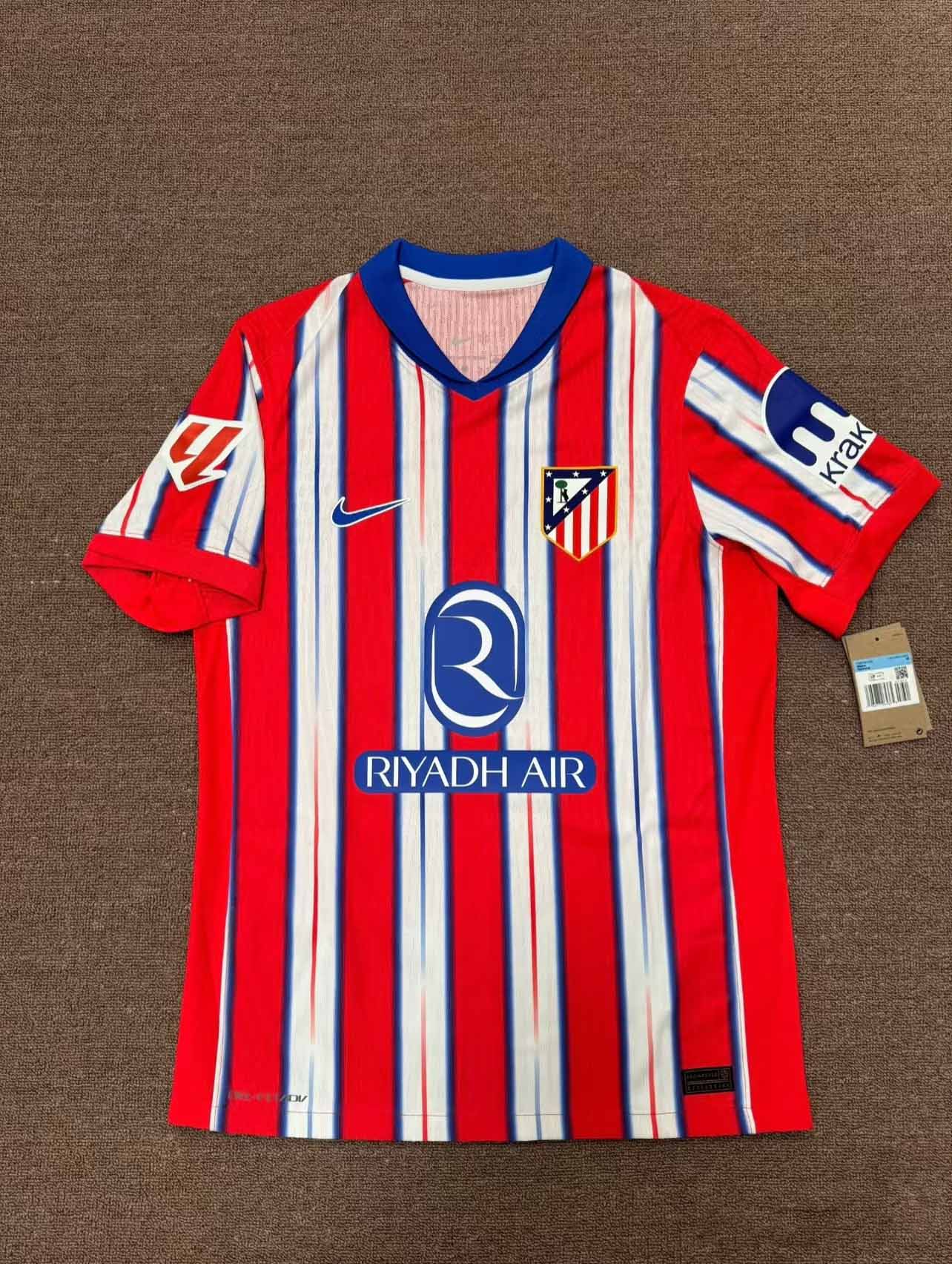 24-25 season Atletico Madrid home jersey Alvarez, Alexander Soros, Griezmann