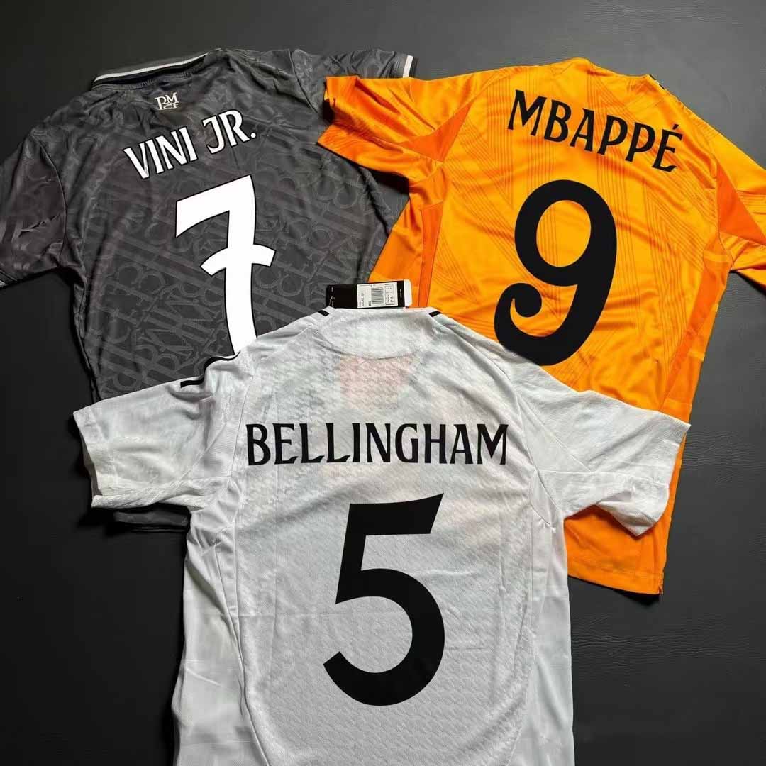 24-25 season Real Madrid away jersey Mbappe Vinicius Bellingham