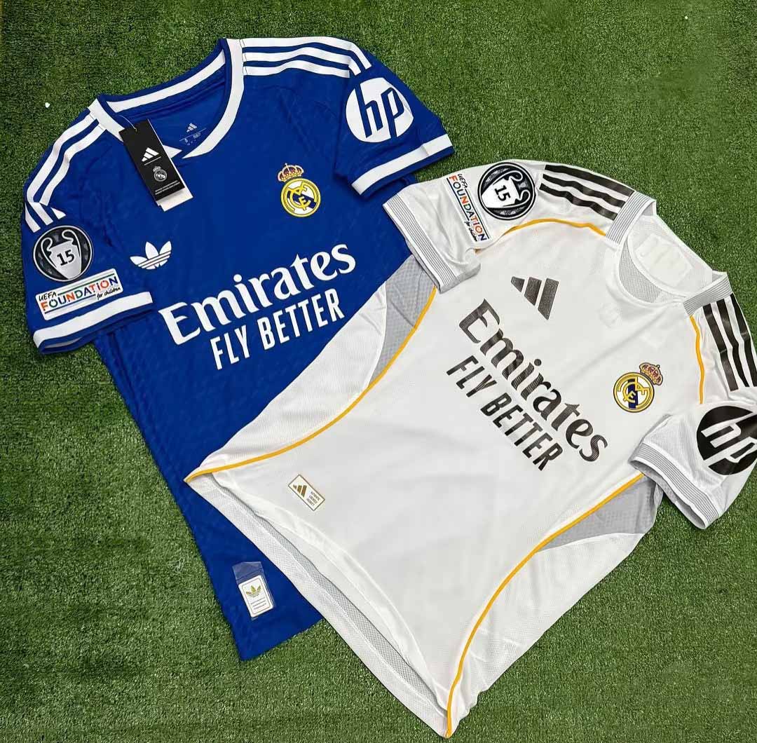 25-26 season Real Madrid second away jersey Mbappe Vinicius Bellingham