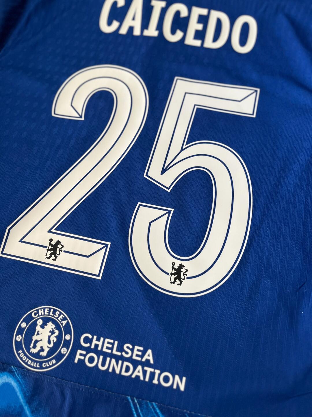 24-25 Chelsea home kit, Nicolas Jackson, Enzo Fernandez, Pedro Neto, Sancho