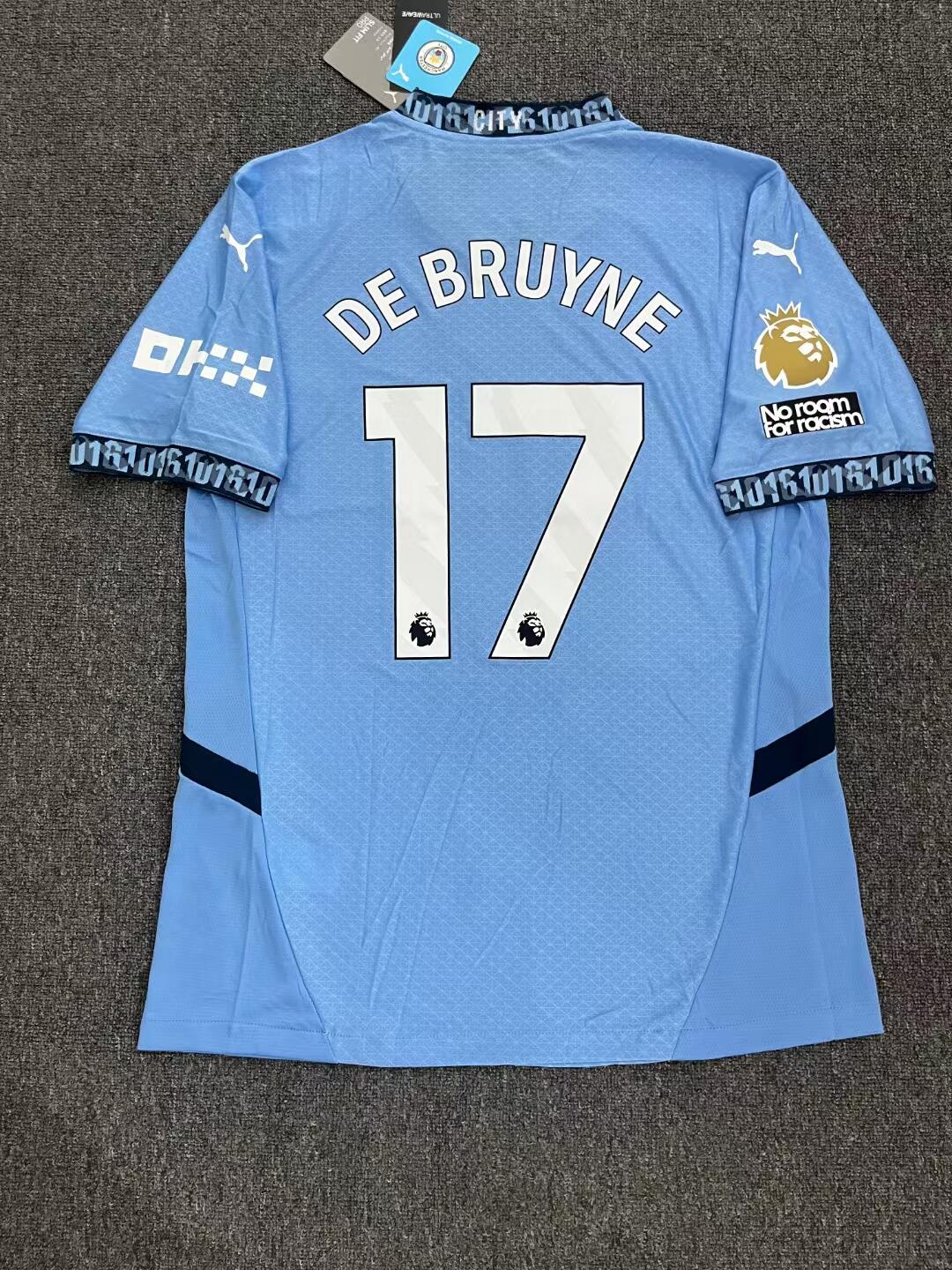 24-25 season Manchester City home jersey, Haaland, De Bruyne, Malmush, Phil Foden,