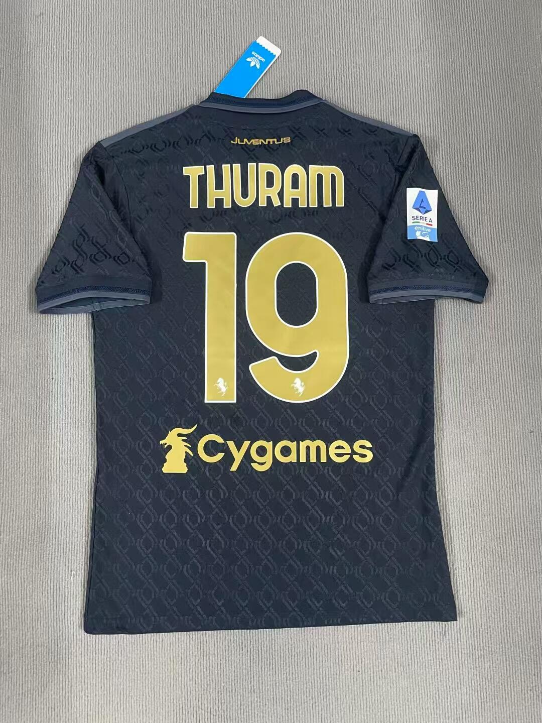 24-25 season Juventus away player jersey, Thuram, Vlahovic, Yildiz, Weah, Conceicao