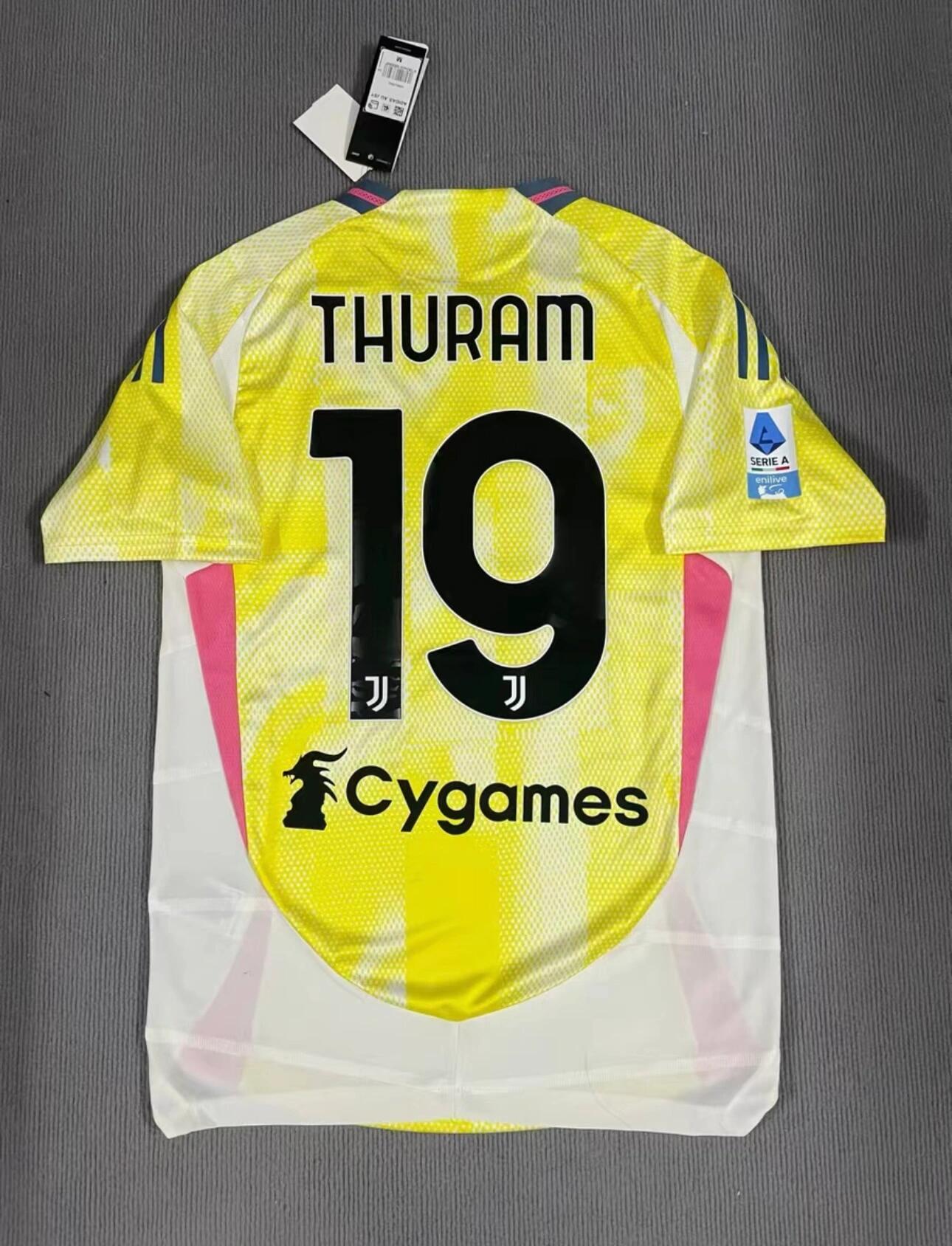 24-25 season Juventus away player jersey, Thuram, Vlahovic, Yildiz, Weah, Conceicao